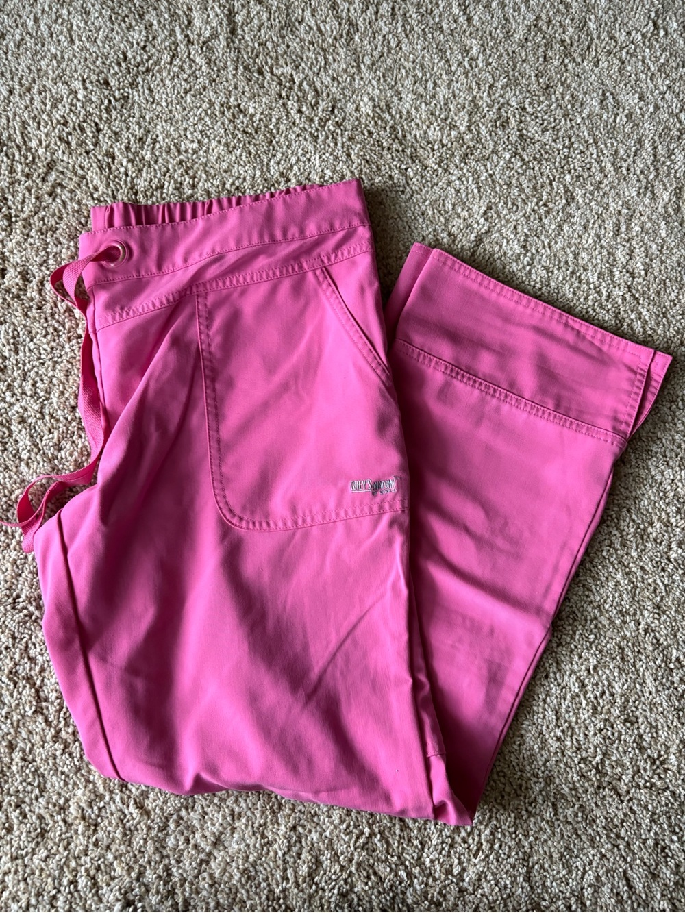 Grey's Anatomy Women's Wide Leg Scrub Pants in Bright Pink